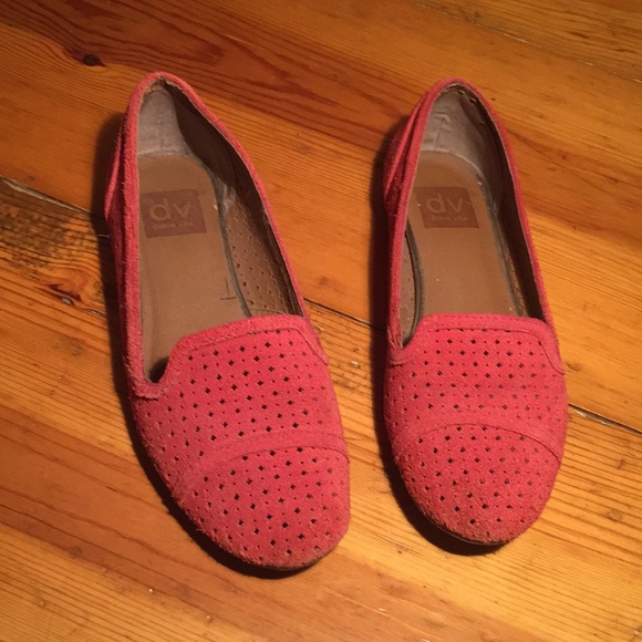 Red Dolce Vita Suede Flats - Picture 2 of 5